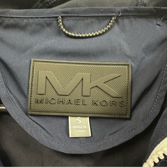 Michael Kors Spell Out Hooded Multicolor Half Zip Windbreaker Jacket Mens Small - Picture 8 of 9